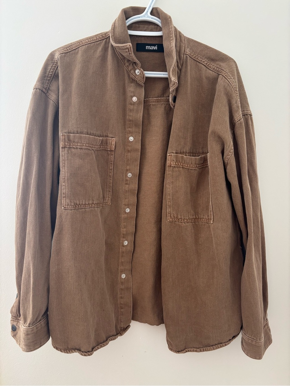 Mavi Men's Chest-Pocket Brown Shirt Jacket